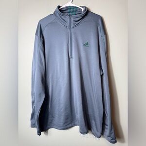 Adidas‎ Men’s Quarter Zip Top Gray with Green Accent Size 2XL